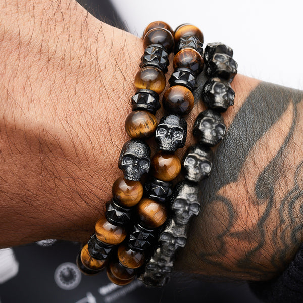 Silver Stack Skeleton HD Men's Bracelet Wrist deals Accessory Skull SkeletonHD