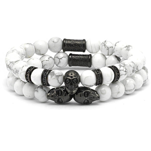 White Skull Bead Bracelet