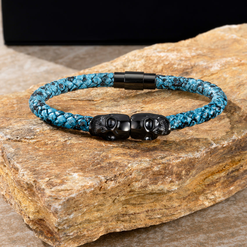 Blue Viper Leather Men's Bracelet