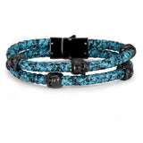 Aztec Blue - Double Leather Bracelet