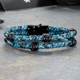 Aztec Blue - Double Leather Bracelet