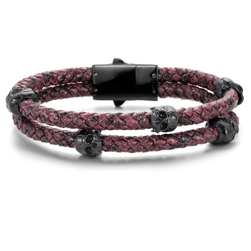 Deep Purple Double Leather Bracelet